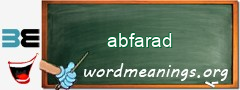 WordMeaning blackboard for abfarad